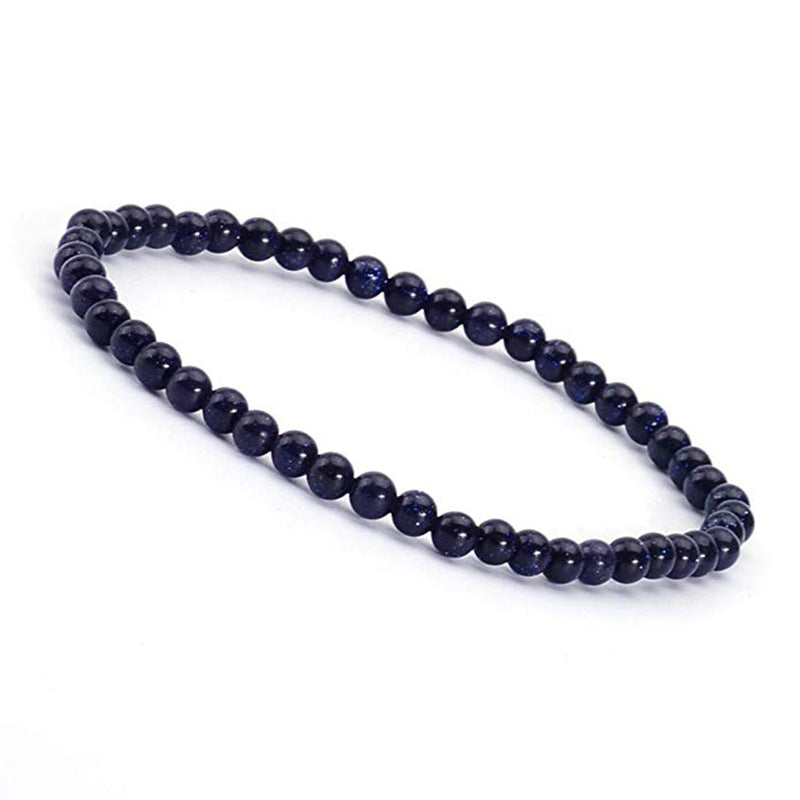 4mm Tiger Eye Stone Bracelet Small Natural Stone Striped Agate White Pine Beaded Moonstone Women's Bracelet
