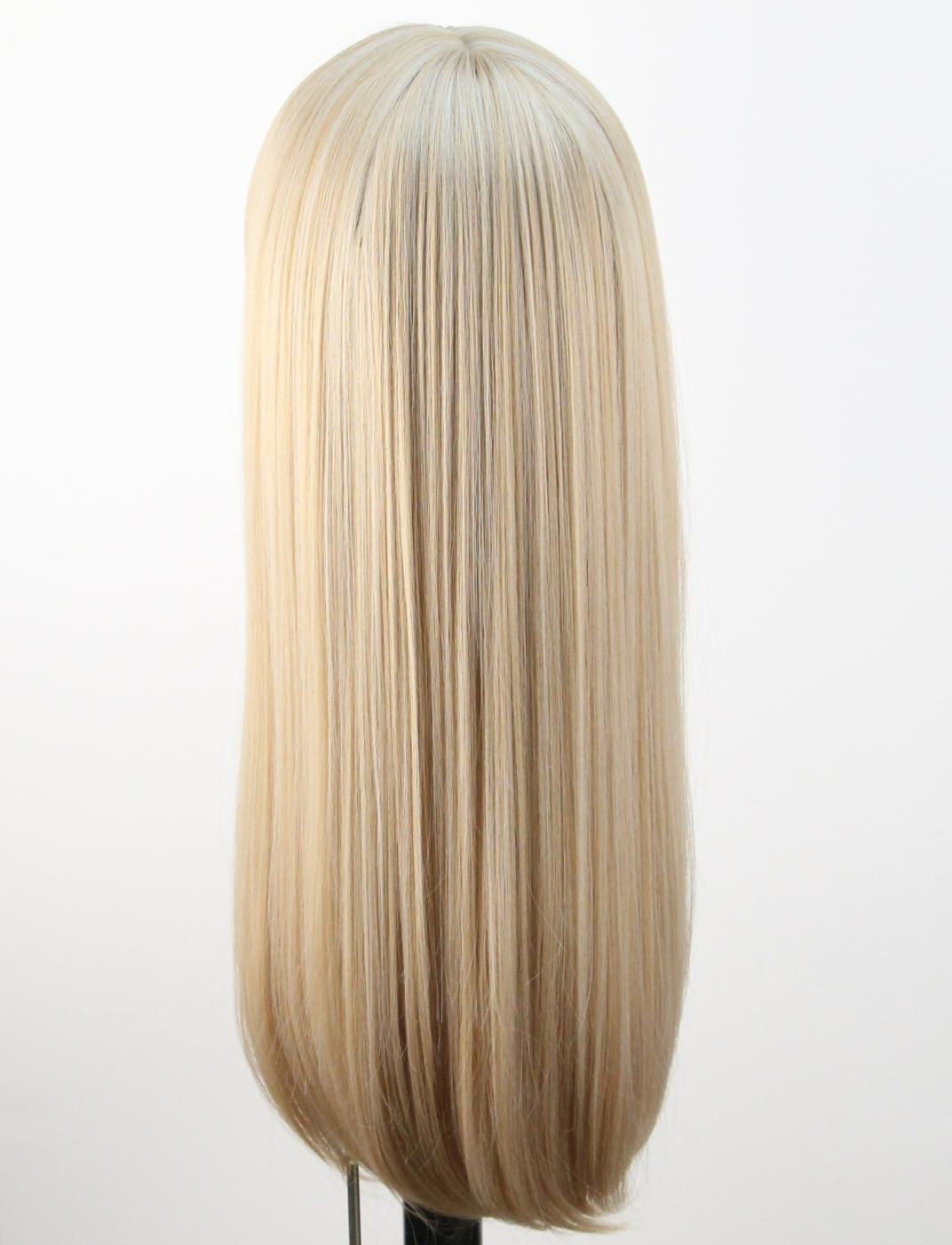 High-Temperature Fiber Wig for Women, Realistic Long Hair, Middle Part, Long Straight, Natural and Lifelike, Two-Tone Full Head Wig wigs