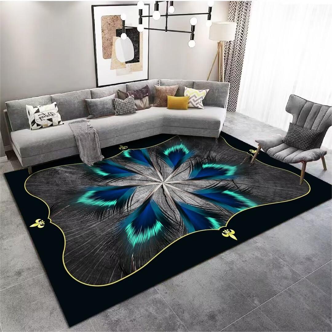 Carpet for Living Room, Stain-Resistant, Easy to Clean, Light Luxury Sofa Coffee Table Rug, Household Crystal Velvet Bedside Non-Slip Bedside Rug Wholesale