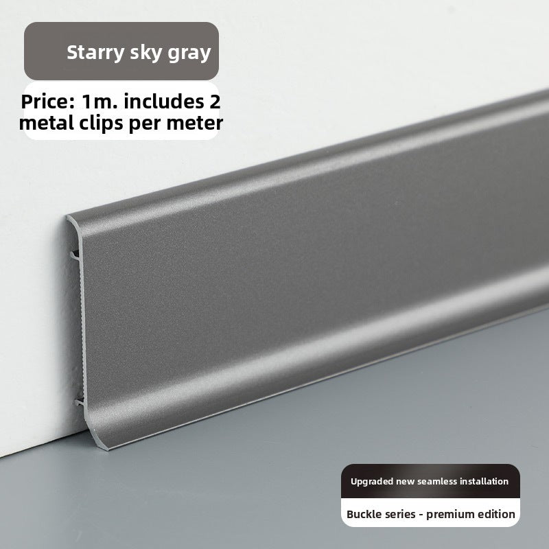Aluminum alloy skirting board, ultra-thin cream-style baseboard decorative line, curved light-luxury metal snap-on skirting board