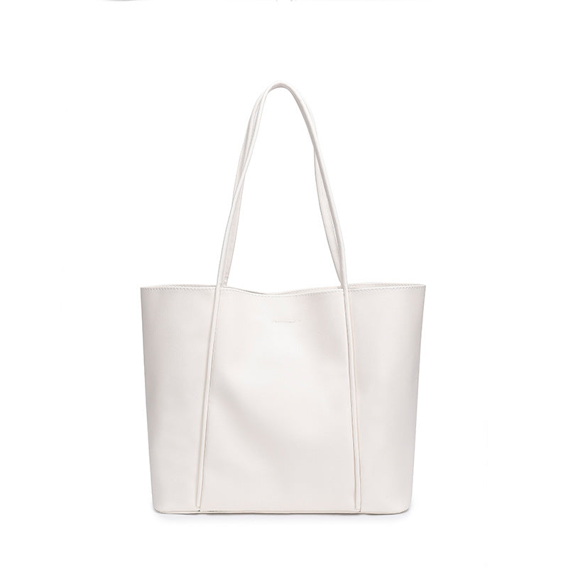 Simple Large Capacity Textured Tote Bag Mother Bag Elegant Commuter Handbag Fashion Versatile Shoulder Bag for Women