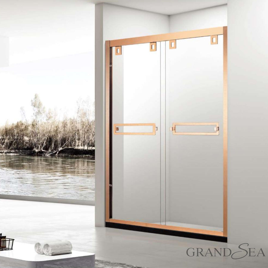 High Quality Gold Aluminum Frame Glass Shower Door 10mm Glass Shower Room