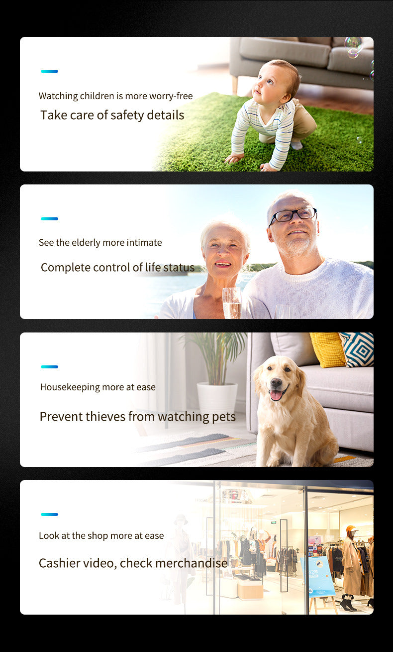 wifi Shake Head Camera Indoor Intelligent Monitoring Alarm Night Vision HD Home Remote Camera Infrared