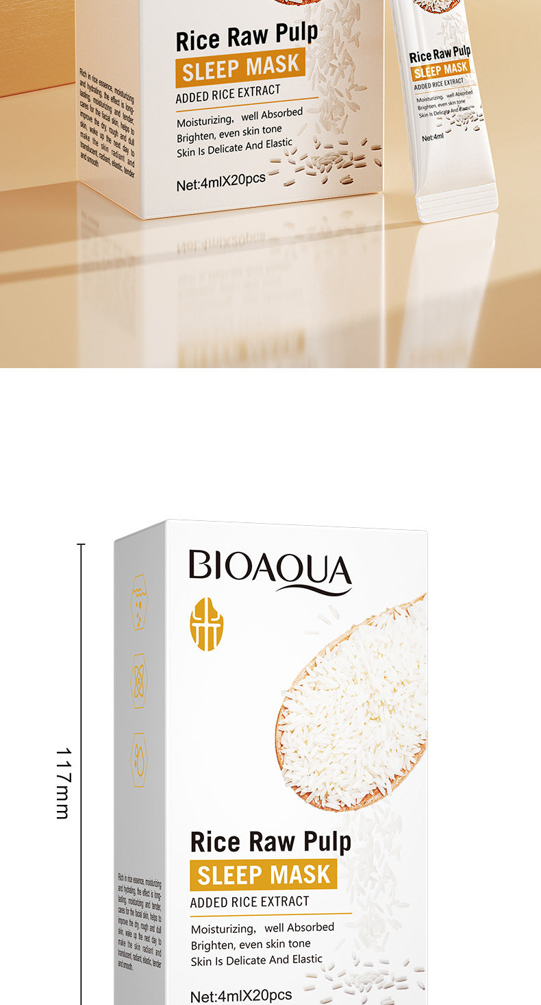 Sleep Mask BIOAOUA Rice No-Wash Apply-Off Good Night Freeze Mask Boxed  Foreign Trade Wholesale