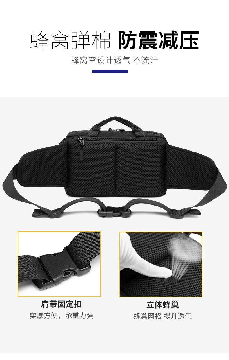Men's Trendy Tactical Waist Bag Waterproof Small Crossbody Bag Outdoor Sports Cycling Running Lightweight Portable Bag male bag