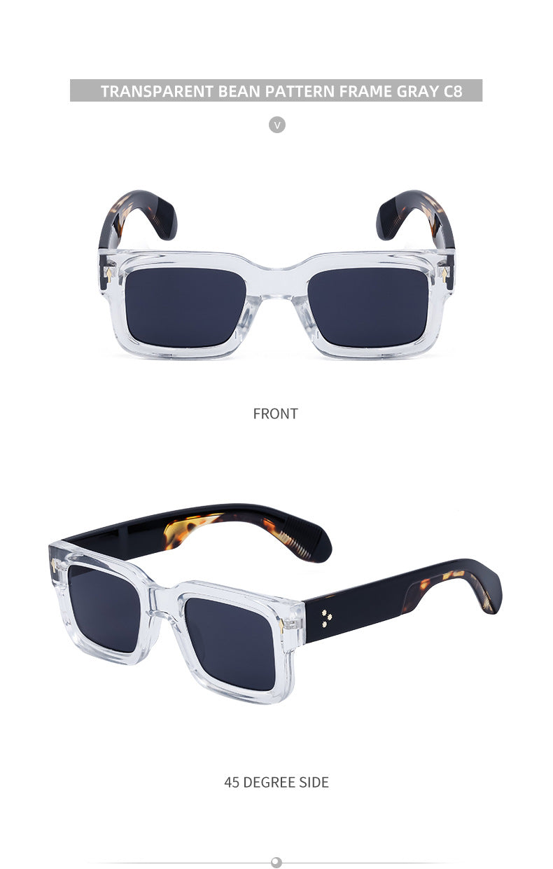 2025New Retro Square Frame Sunglasses for Men High-End European and American Retro Sunglasses Men's Trend sunglasses