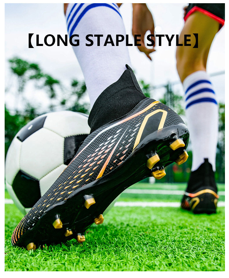 New football shoes for men and women AG Long Spike gold Competition Student Training Shoes Artificial Turf TF Wholesale of Broken Nails