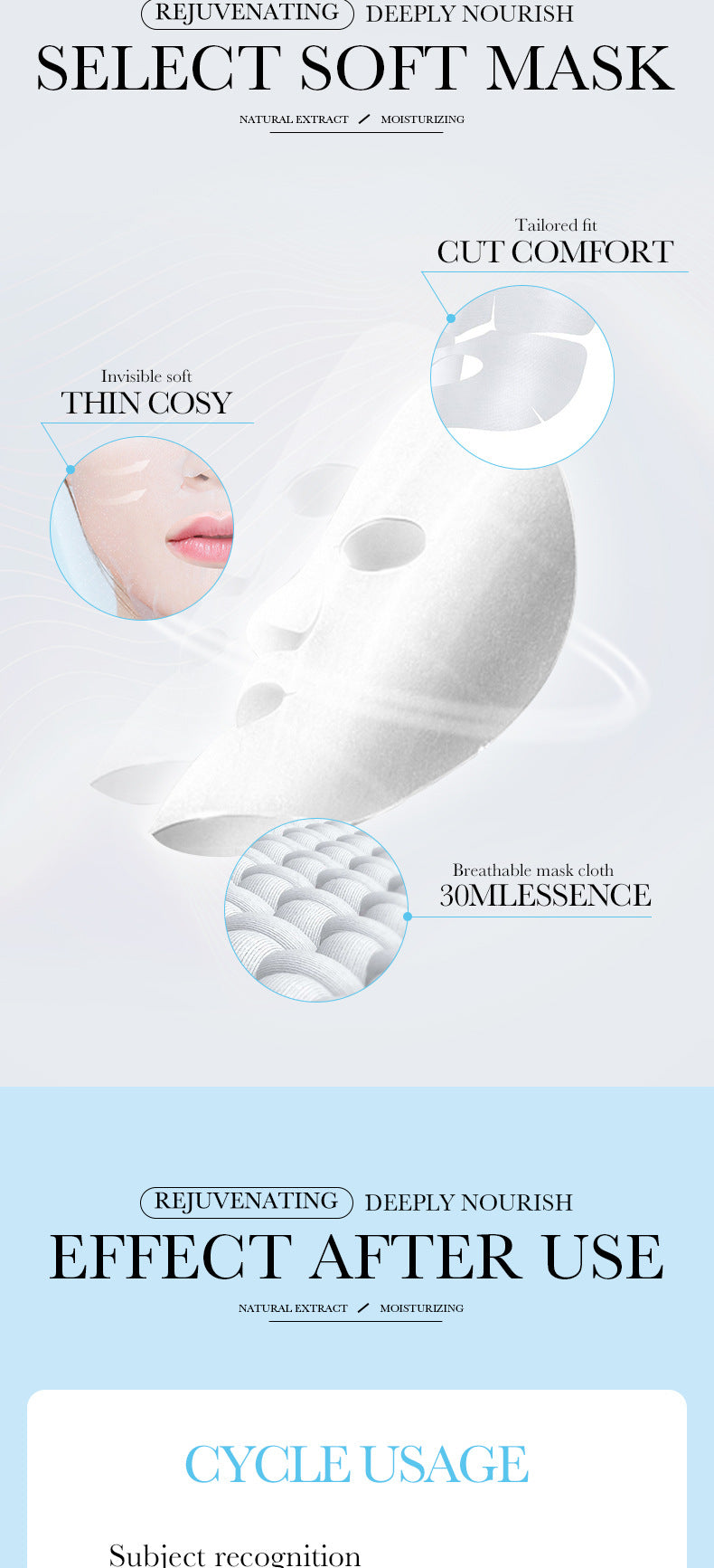 Mask30gBIOAOUA Honey Hydrating Pearl Moisturizing Rose Snail Moisturizing  Foreign Trade Wholesale