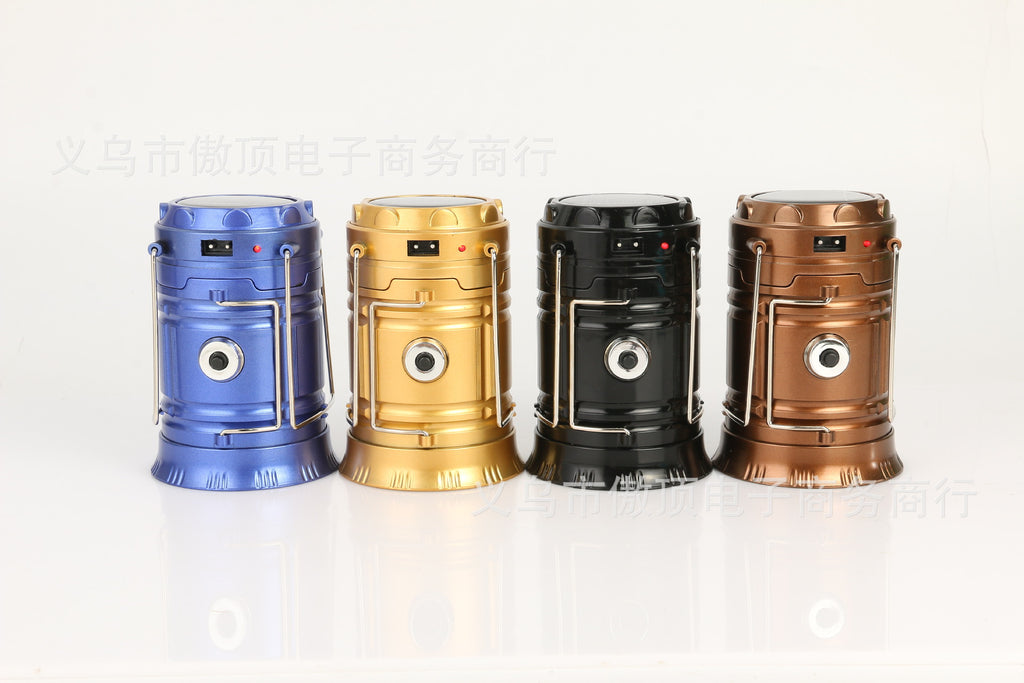 New Solar Camping Light Multifunctional Tent Light LED Household Lighting Emergency Light Retractable Flashlight Wholesale