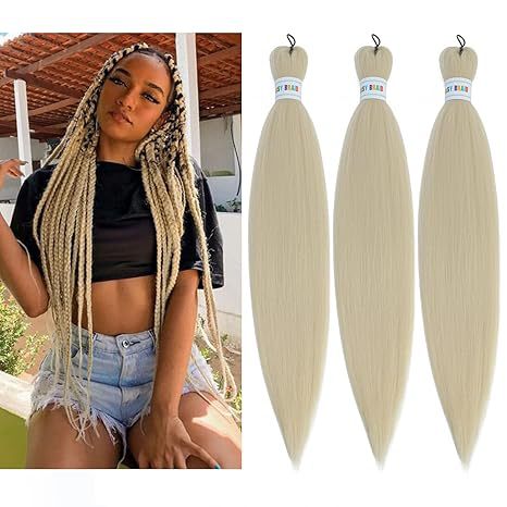EZ Braided Synthetic Crochet Hair Export Cross-Border Factory In Stock Big Braids European and American Long Straight Hair