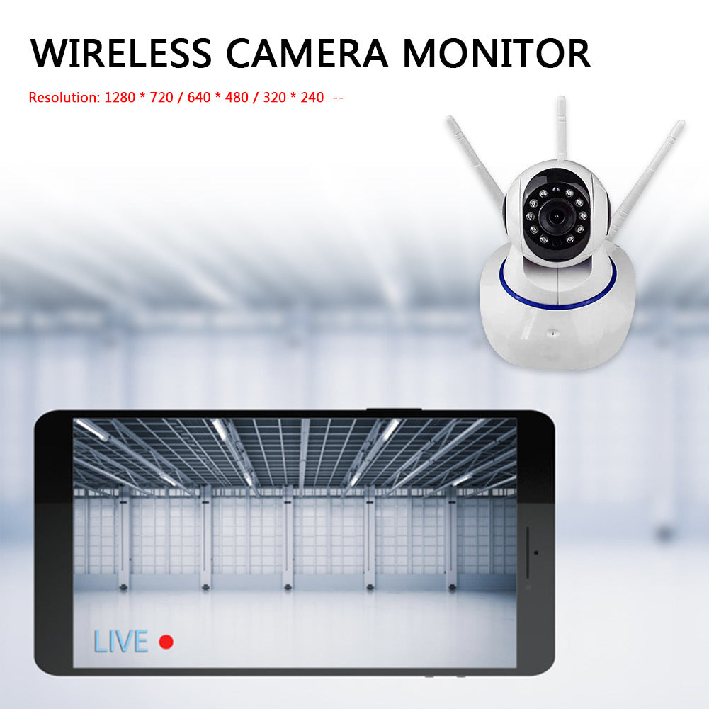 Yoosee Webcam with Three Antennas, Strong for Bald Heads Home Wireless Video Surveillance Camera Worth Watching APP