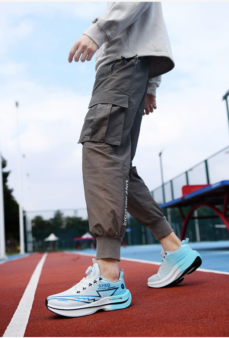 Red Rabbit8pro Button Student Sports Shoes for Men and Women, Carbon Plate Lightweight Shock-Absorbing Running Shoes, Candy Colors