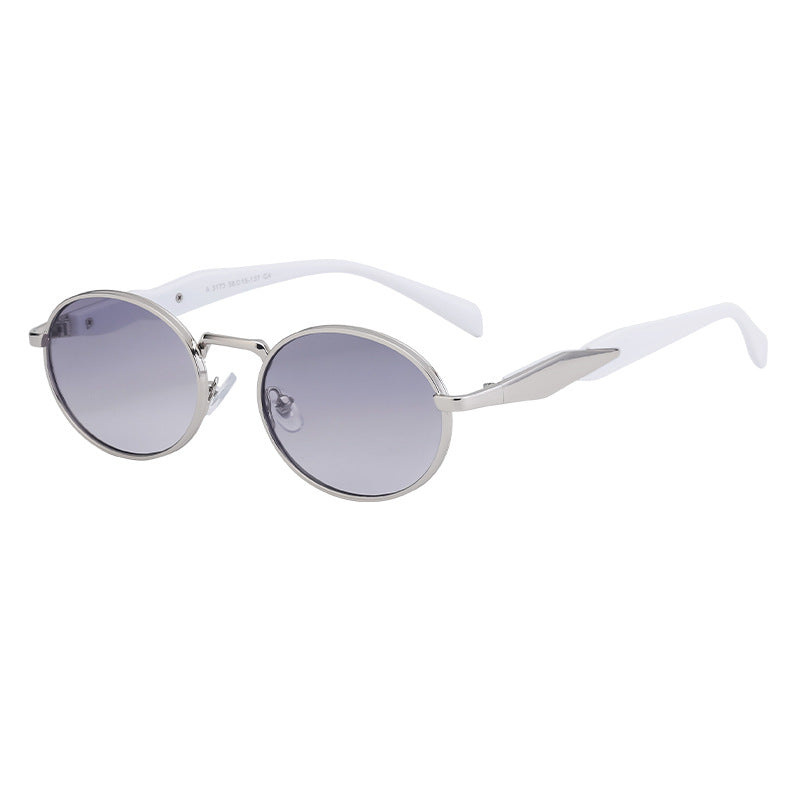 Oval Small Frame Sunglasses for Women, High-End Brand, European and American Style, Trendy UV Protection Sunglasses