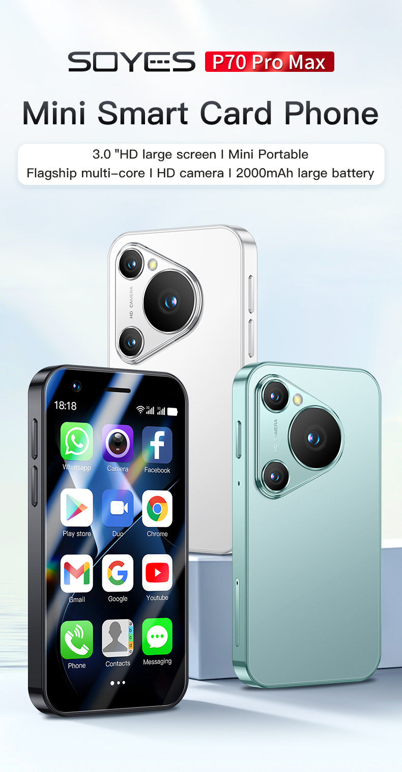 P70promax Mini Mobile Phone3.04-inch Quad-Core Android8.1Ultra-Small Pocket Traditional Chinese Google