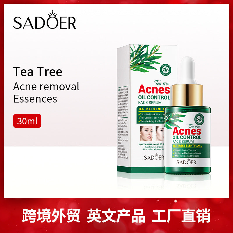 Tea Tree Essence30ml SADOER Moisturizing and refreshing cross-border foreign trade wholesale