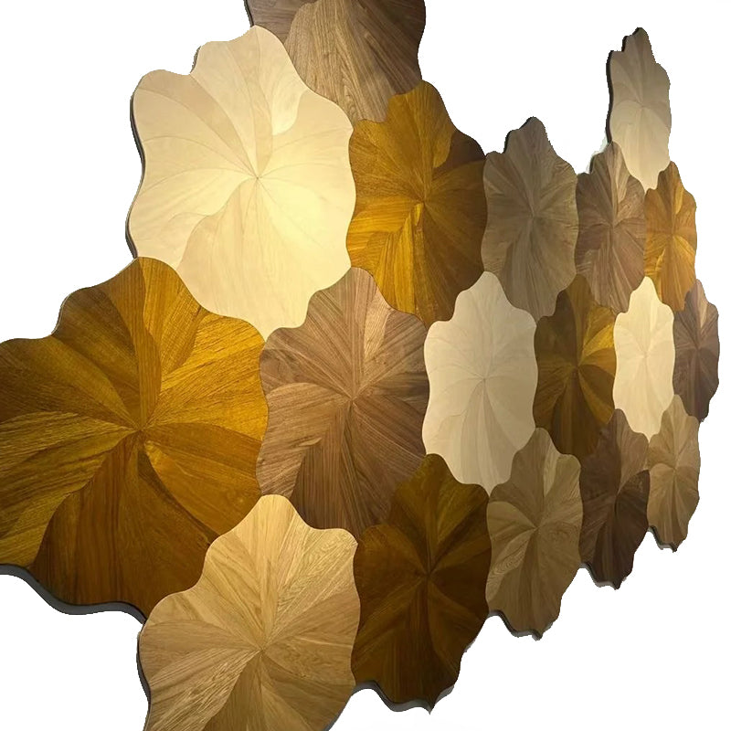 ENF Certified Luxury Solid Hardwood B1 Fireproof Oak Wood Flooring Lotus Leaf Parquet Engineered for Living Room Outdoor Park