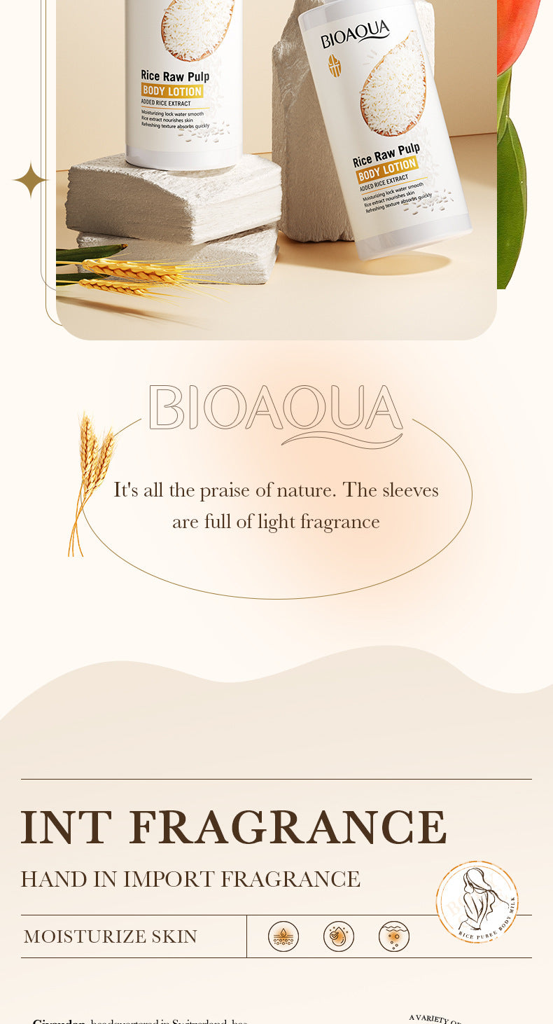 Body Lotion250ml BIOAOUA Rice Moisturizing Hydrating Lotion  Wholesale