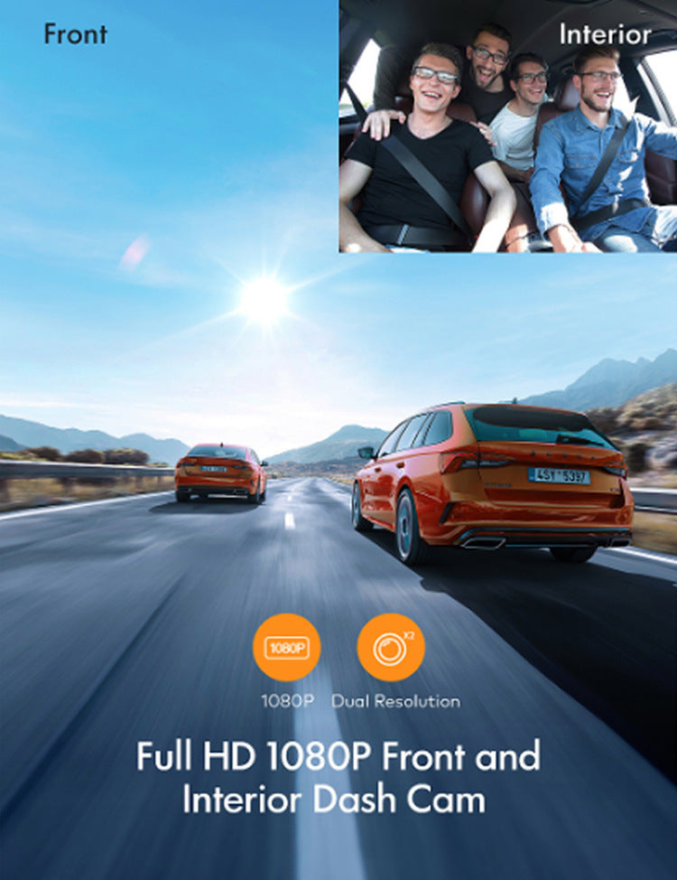 New S19HD Night Vision Three-Channel Dash Cam1080P HD Rearview Mirror Three-Lens Reversing Image