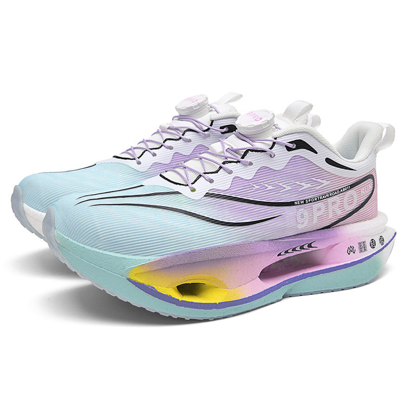 Red Rabbit9PRO Summer Breathable Jacquard Lightweight Sports Shoes with Rotating Buckle Casual Shoes Popcorn Carbon Plate Hollow Running Shoes