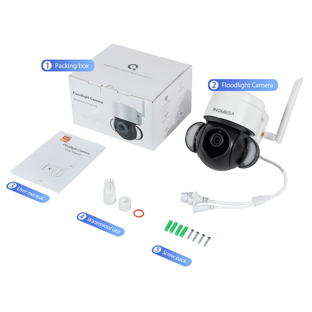 Private Model TUYA Surveillance Camera 5MP High Definition Full Color Night Vision Camera Outdoor Wired POE Camera
