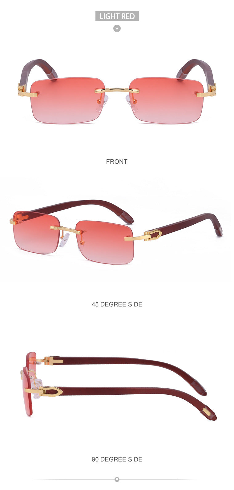 Fashion Sunglasses for Men Frameless Wooden Leg Slingshot Sunglasses Men Trendy Wooden Optical Frame sunglasses