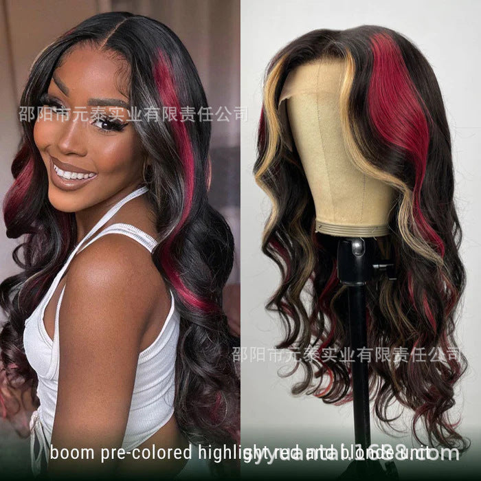 13*6 Lace Front Synthetic Wavy Wig Cross-border Hand Crochet Wig