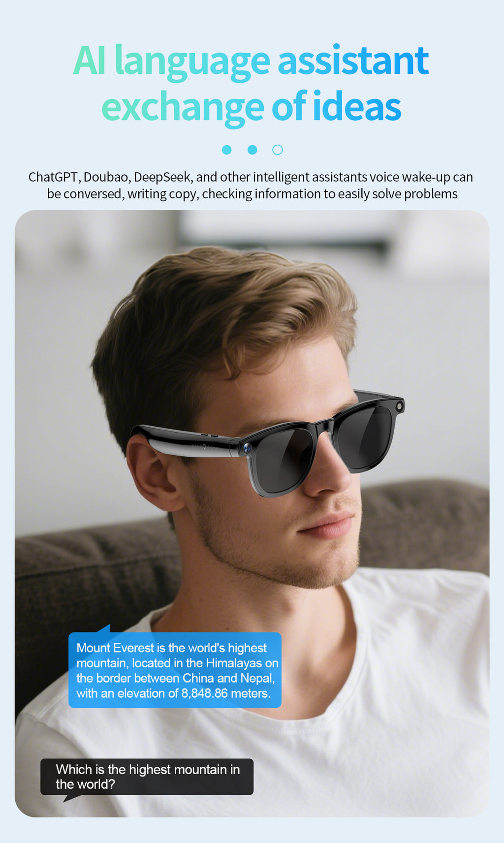 JS01 Pro Smart Glasses1200100 Megapixel Camera AI Simultaneous Translation Character Recognition Anti-Shake Video Recording Audio Recording