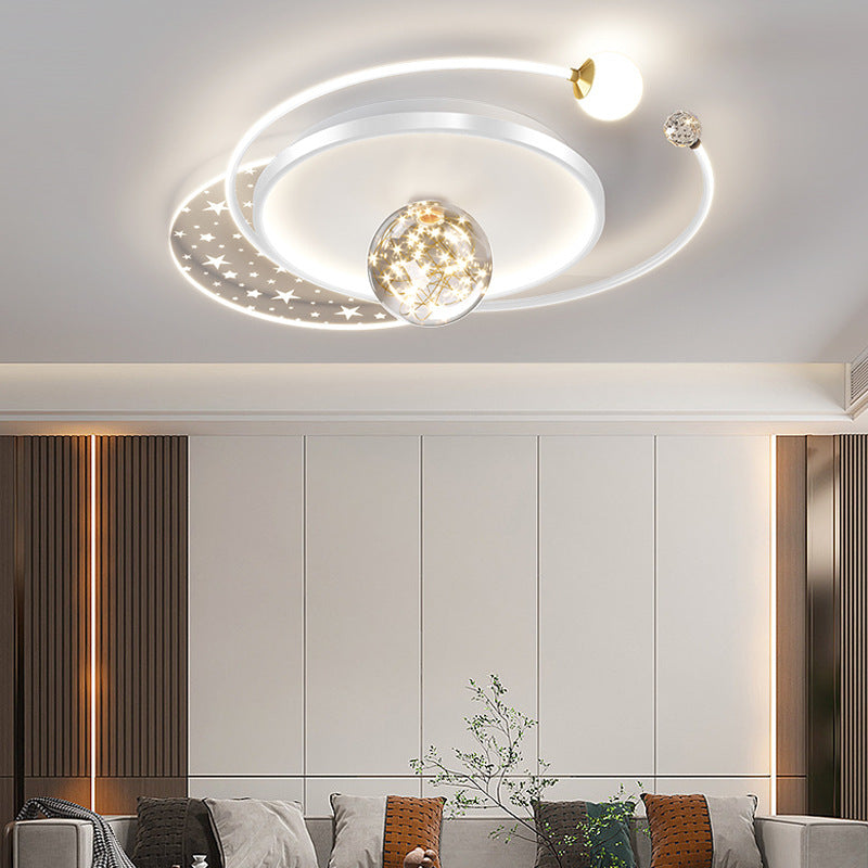 Nordic Bedroom Ceiling Light Modern Simple Creative Geometric Master Bedroom Room Lighting Design Water Ripple Ceiling Light