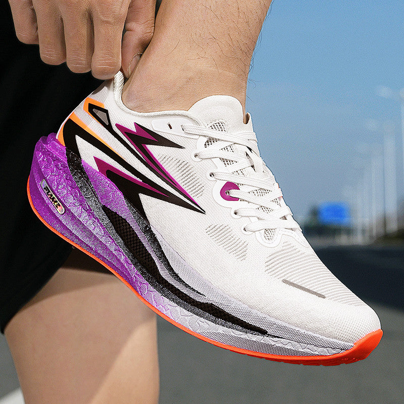 Fashion Four Seasons New Popcorn Carbon Plate Breathable Couple Running Shoes Comfortable Unisex Sports Shoes