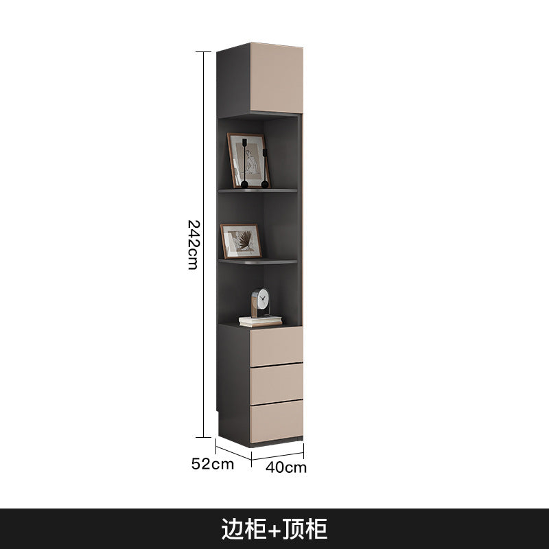 Flat Door Glass Door Wardrobe Modern Household Bedroom Cloakroom Four-Six-Eight Door Assembly Wardrobe Storage Large Wardrobe