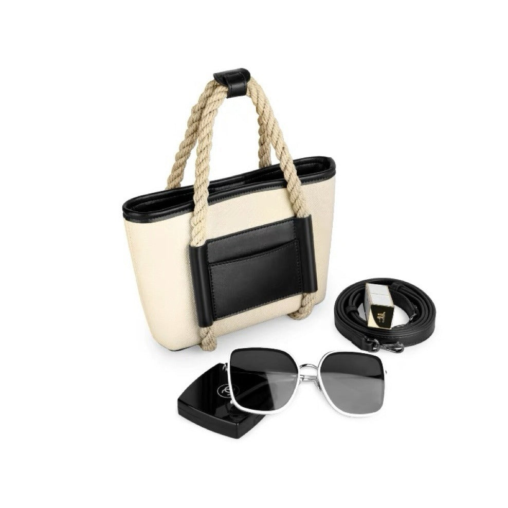 Women's Bag2024New Stylish Small Square Bag Fashionable Versatile Hemp Rope Square Handbag Color-Block Single Shoulder Crossbody Bag