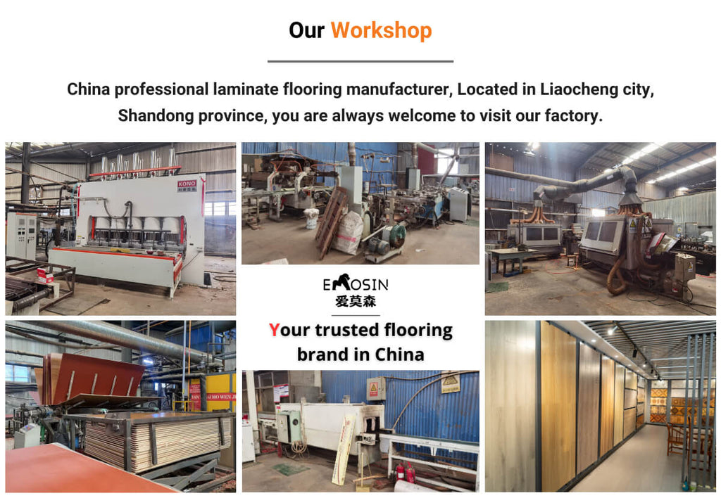 Shandong Liaocheng Factory Wholesale Stock Lot Wood Hdf Made in China Laminate Flooring Manufacturer