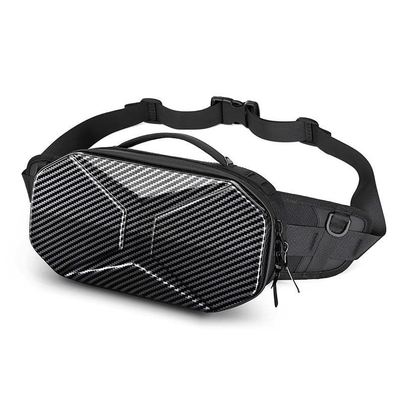 OZUKO Functional Waist Bag for Men PC Hard Shell Chest Bag Waterproof Trendy Sports Crossbody Multifunctional Waist Bag Wholesale