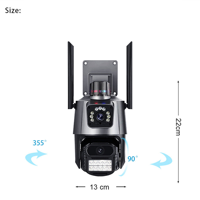 Surveillance Camera Dome Dual Screen Home Connection APP Binocular dual-lens outdoor HD wireless camera