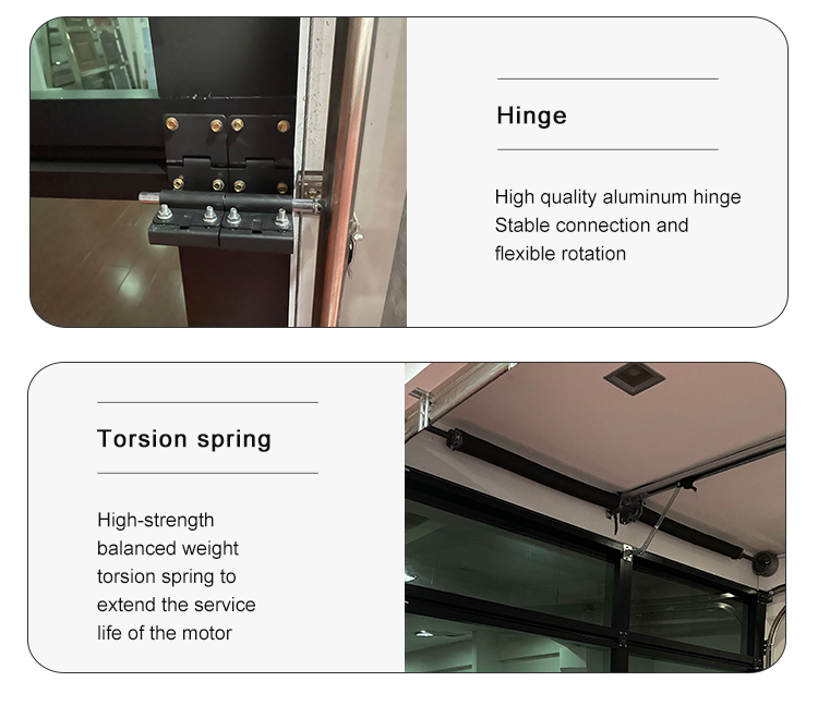 Modern Industrial Overhead Black Panel Garage Door Motor Automatic Aluminum Grille Garage Door for Villa