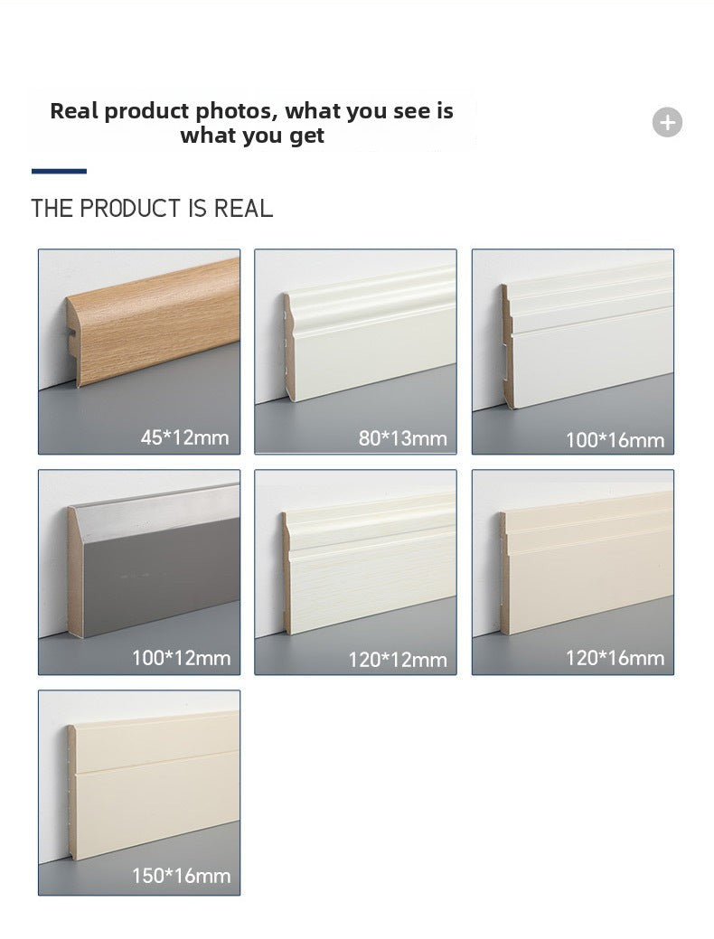 Style MDF Baseboard made of pine wood, painted solid wood baseboard, self-adhesive density board baseboard