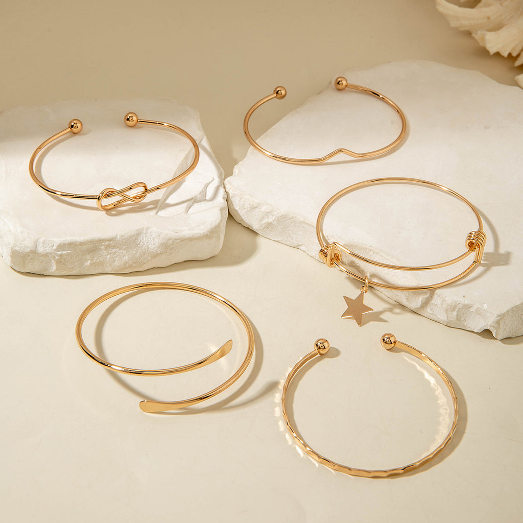 European and American Ornament Stackable Round Imitation Pearl Smooth Open Bracelet Fashion Jewelry Bracelet Wholesale