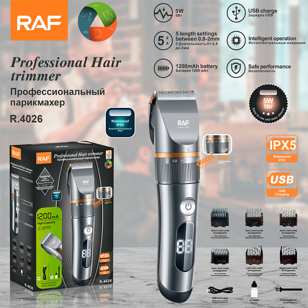 RAF New Electric Hair Clipper Multifunctional Electric Hair Clipper Haircut Set Electric Clipper USB Interface