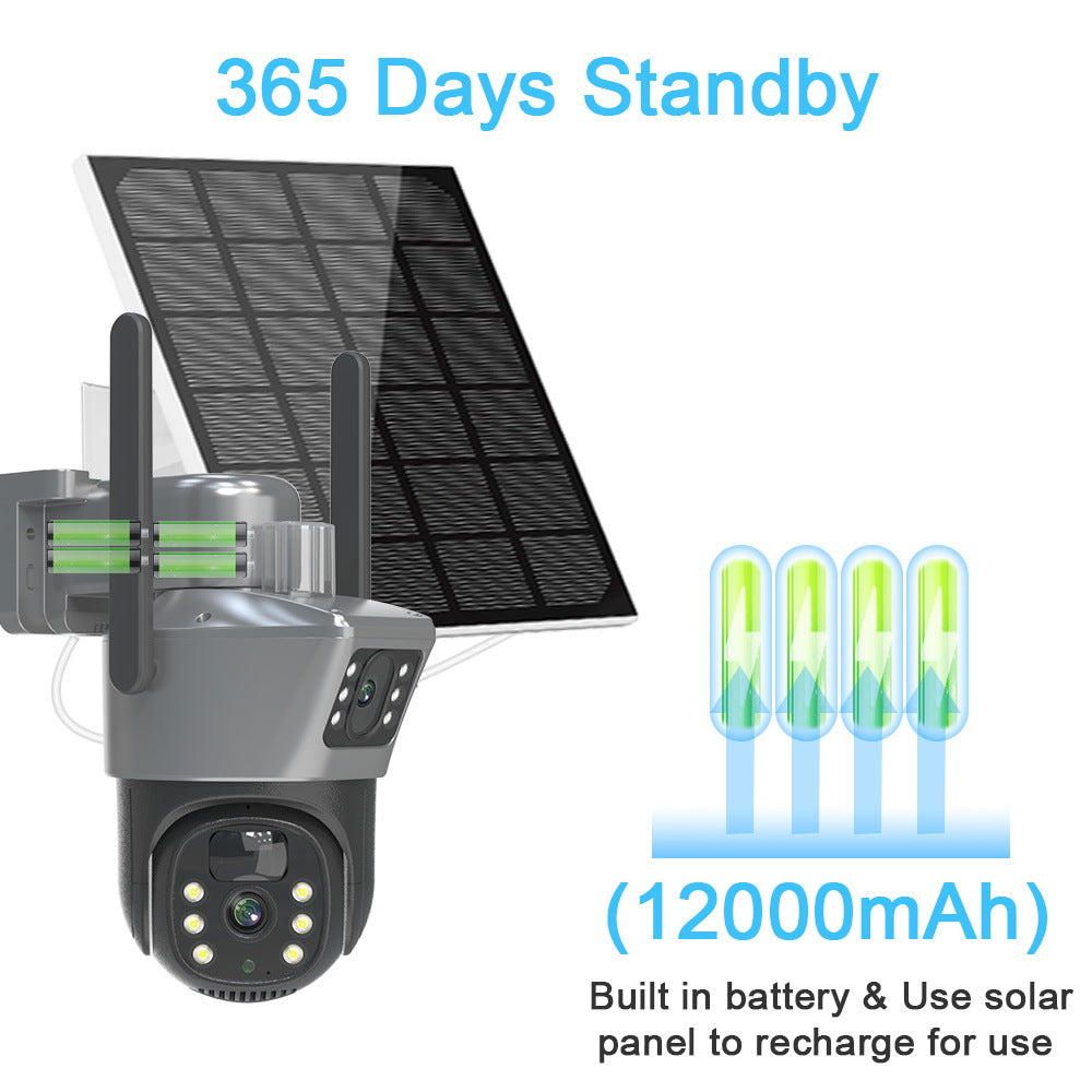 V380Binocular Solar Surveillance Camera4G Outdoor Dual Screen Home Low Power Consumption Shenzhen Security Monitoring