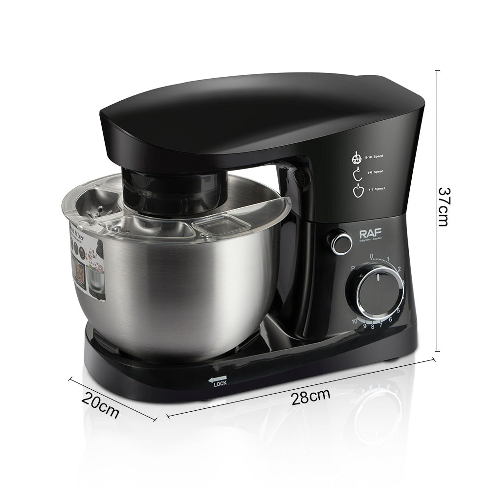RAF European Standard Household Multifunctional Kitchen Machine Stainless Steel Bowl High Power Dough Mixer Egg Beater Whisk Mixer