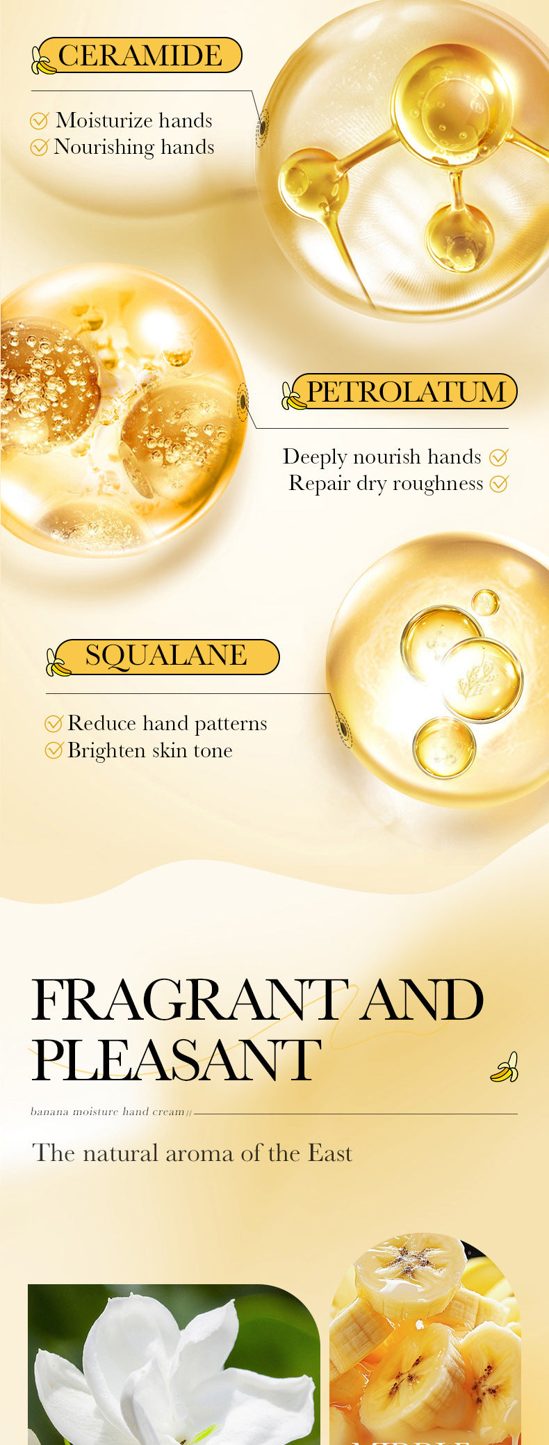 Banana Hydrating Hand Cream30g SADOER Moisturizing and anti-chapped autumn and winter hand cream  wholesale