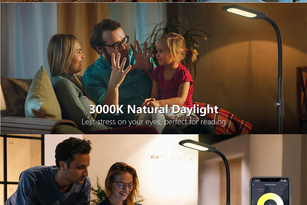 led Reading Lamp Sofa Floor Lamp Bluetooth Floor Lamp Eye Protection Reading Lamp Bedside Floor Lamp Three Color Temperature Adjustable