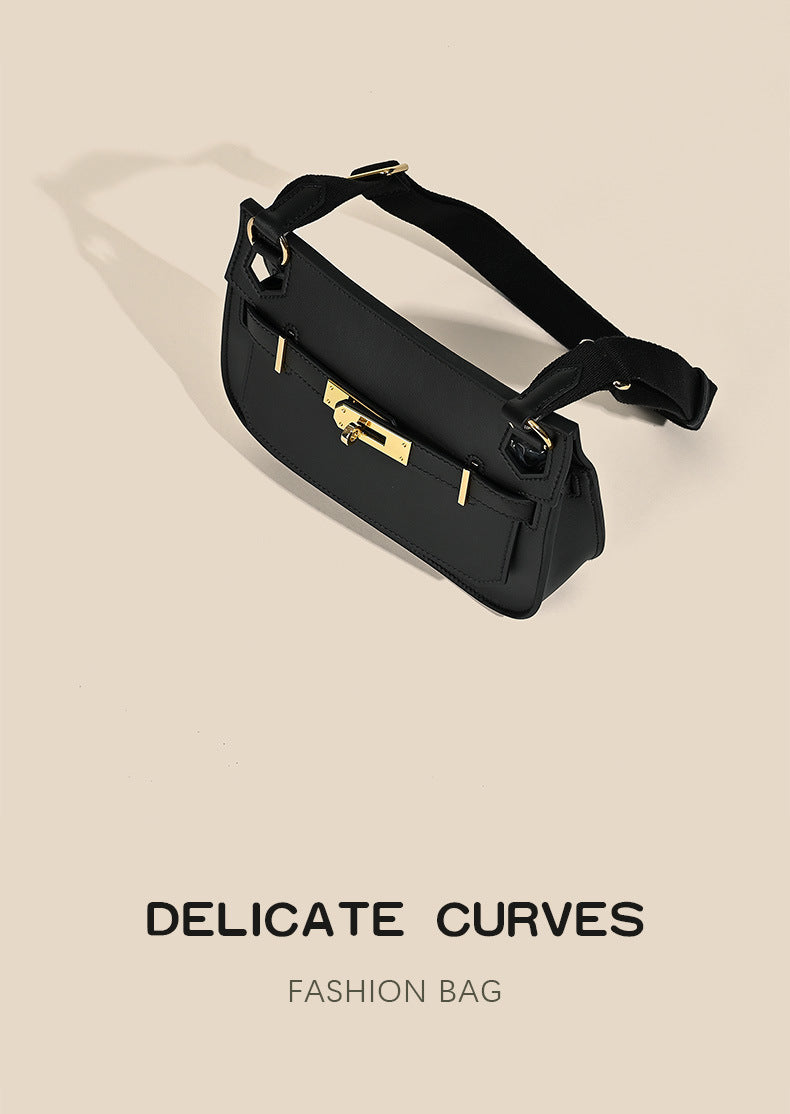 European and American retro new style high-end calfskin Kelly bag for women mini Gypsy Shoulder Crossbody Bag Genuine Leather Women's Bag
