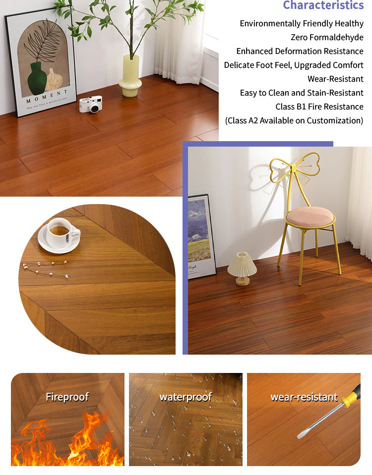 Indoor Solid Oak Wood Flooring for Bedroom Premium Eco-Friendly Finish Click Lock Installation Waterproof Modern Design