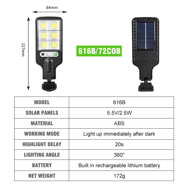 New Outdoor Solar Street Light Waterproof Sensor Garden Light Rotatable Stand Garden Light Wall Light New Rural Area