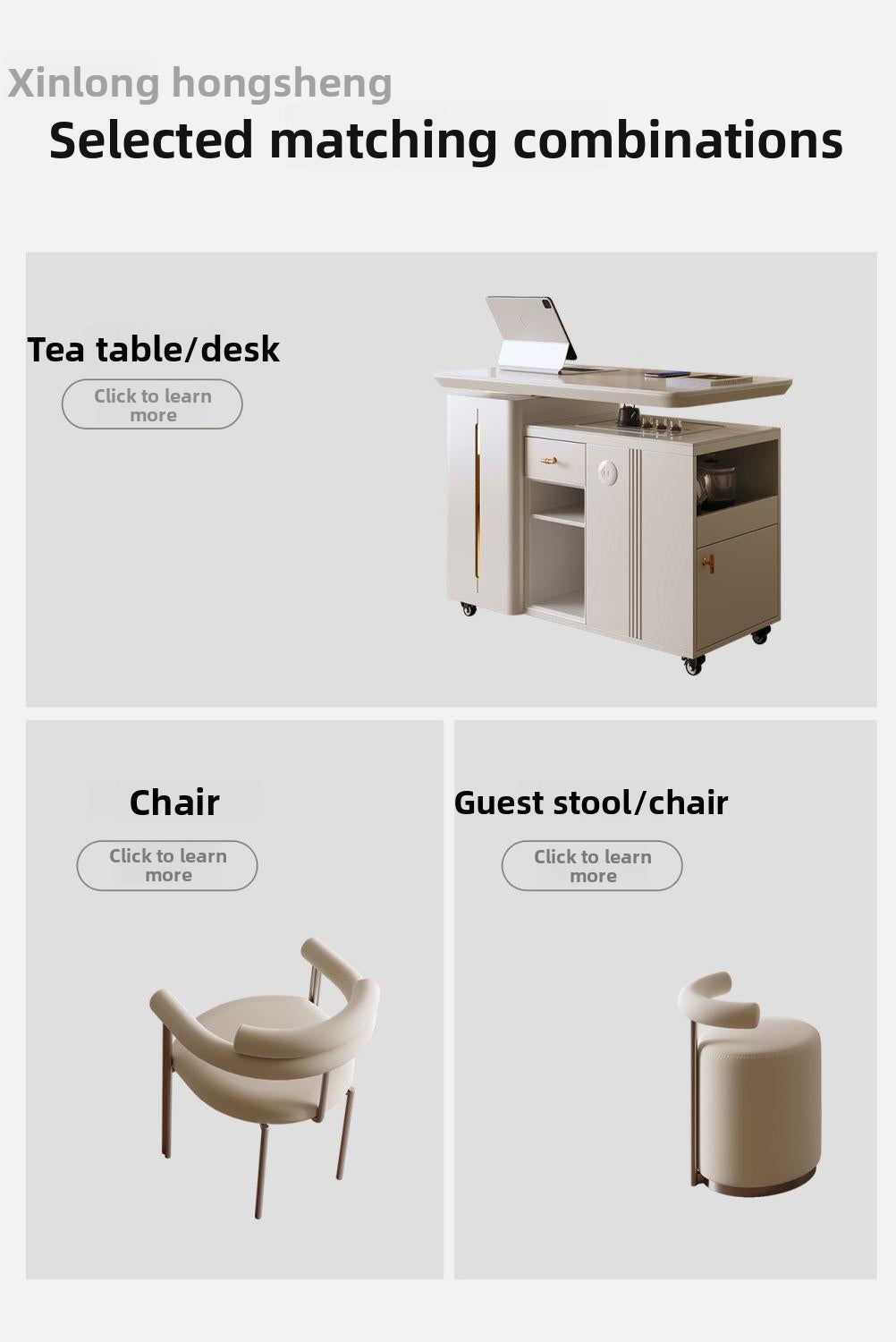 All Solid Wood Movable Tea Table Tea Desk Home Tea Cart Light Luxury Modern Rock Plate Rotating Balcony Table Chair with Wheels Tea Cart