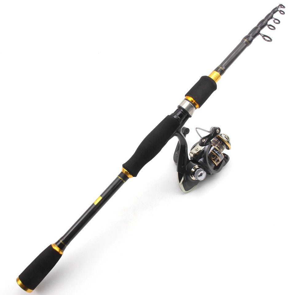 Wholesale Retractable Lure Rod Set Straight Handle Lure Spinning Reel Lure Bait Combination European and American Popular Fishing Gear