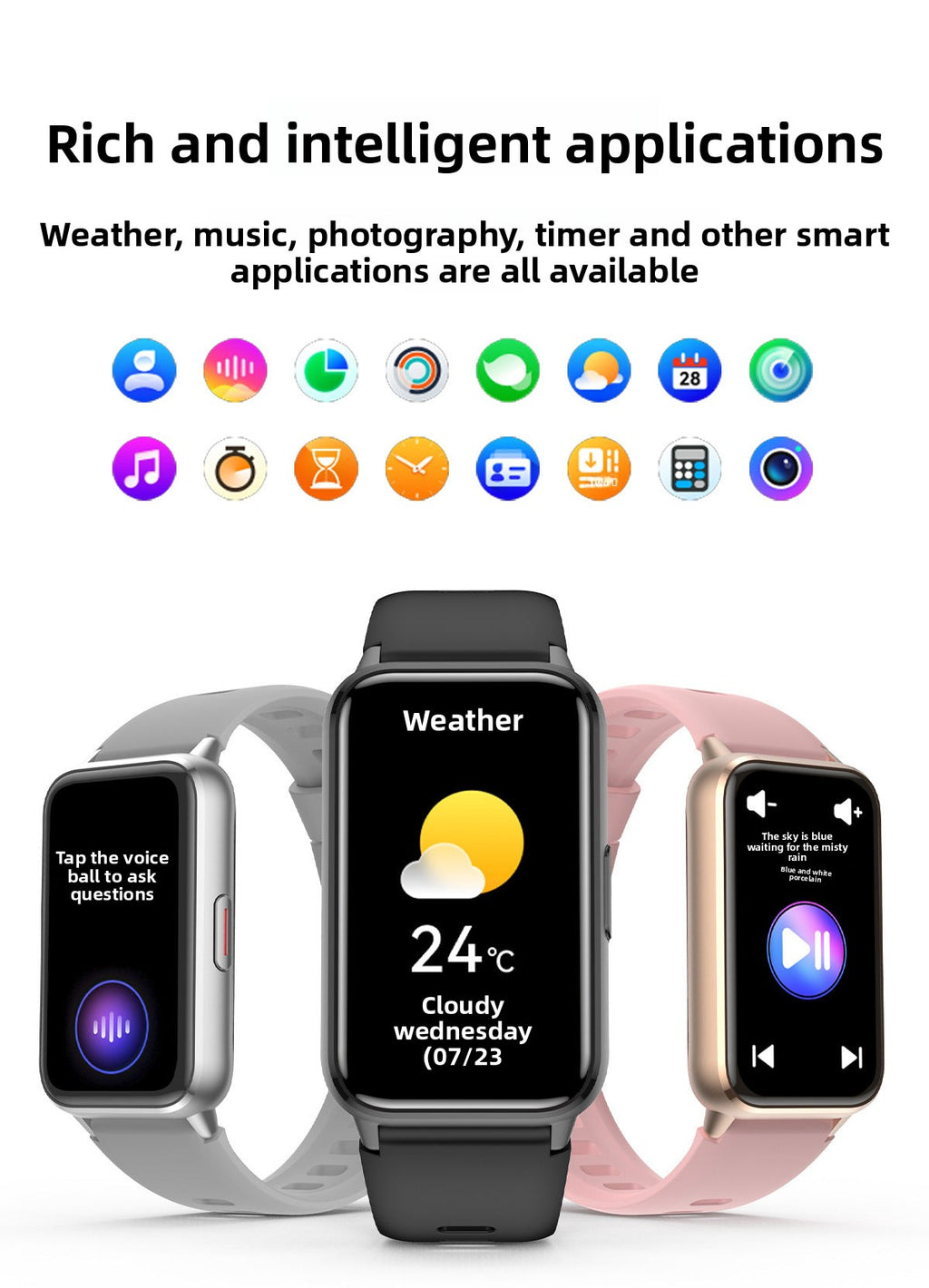 New HK72Smart watch multi-dial switching rotary button NFC Payment led Large Screen Factory