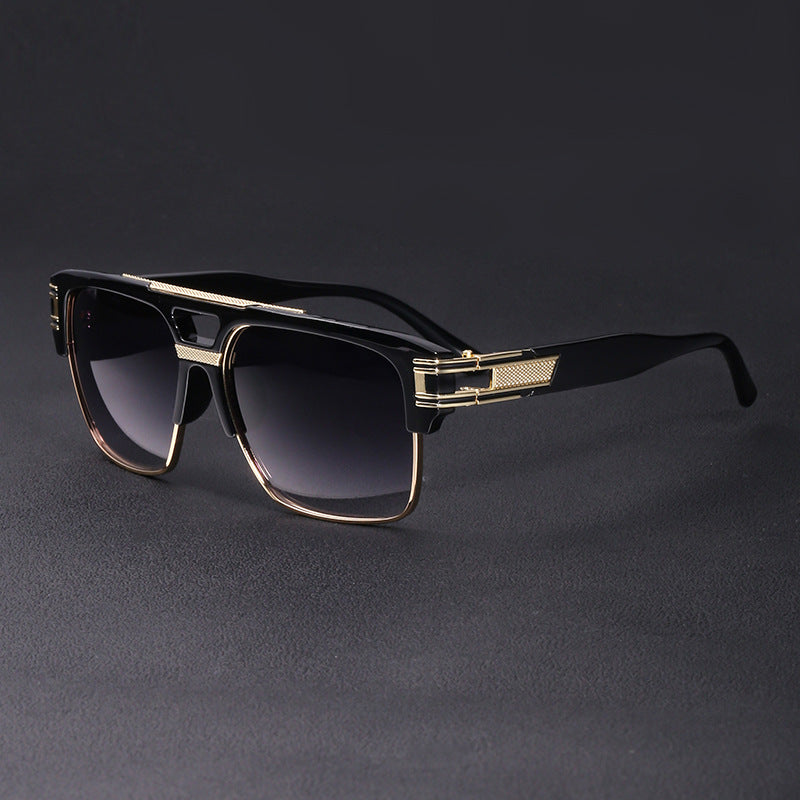 Glasses for Men Driving Special European and American Large Frame Sunglasses Men's High-end Sense Retro Trend Sunscreen Sunshade Full Frame Sunglasses