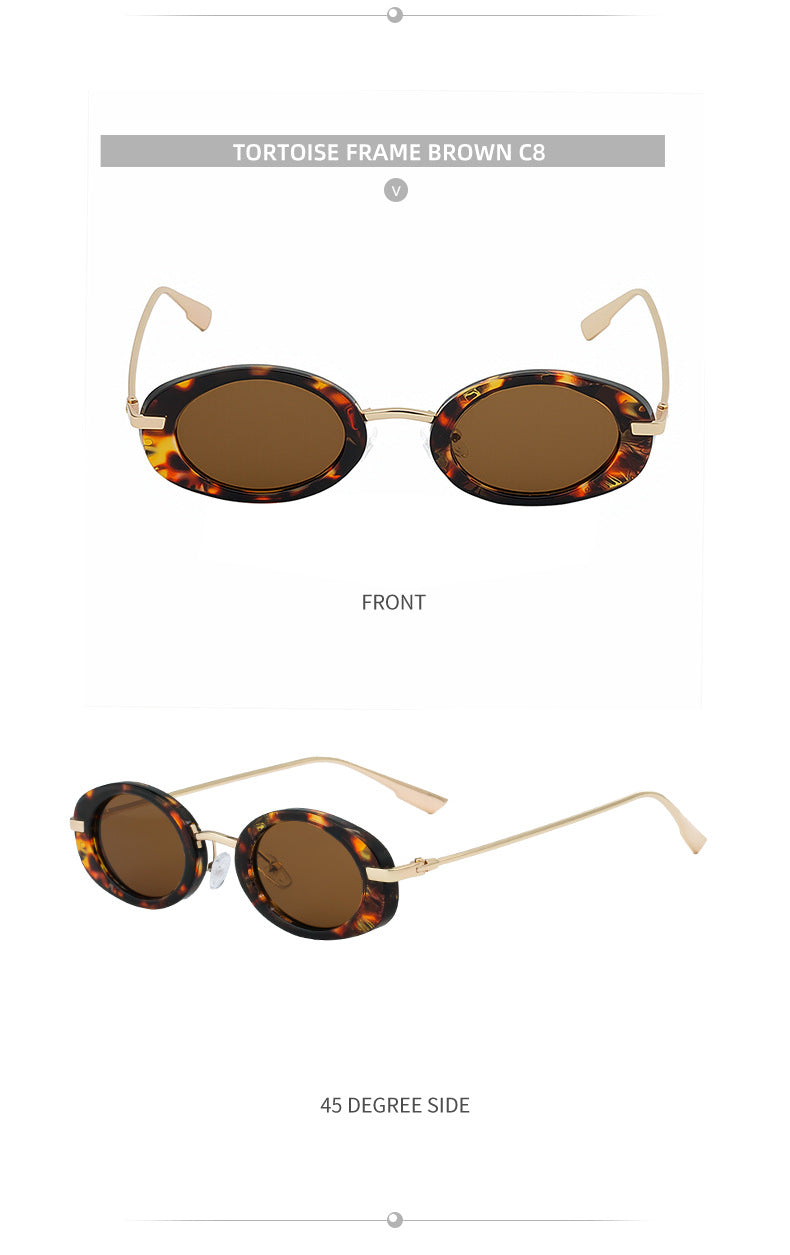 Oval Sunglasses for Women2025New European and American Style Personality Sunglasses with High-end Feel, Sun Protection, Trendy Fashion Glasses